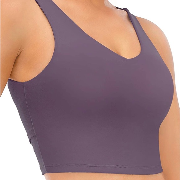 NWT Tasada V-Neck Sportsbra Padded Purple Size S - Picture 2 of 6